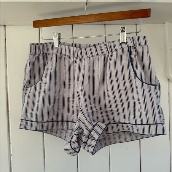 Striped Button-Up Pajama Top (shorts included for free) - Picture 7 of 9